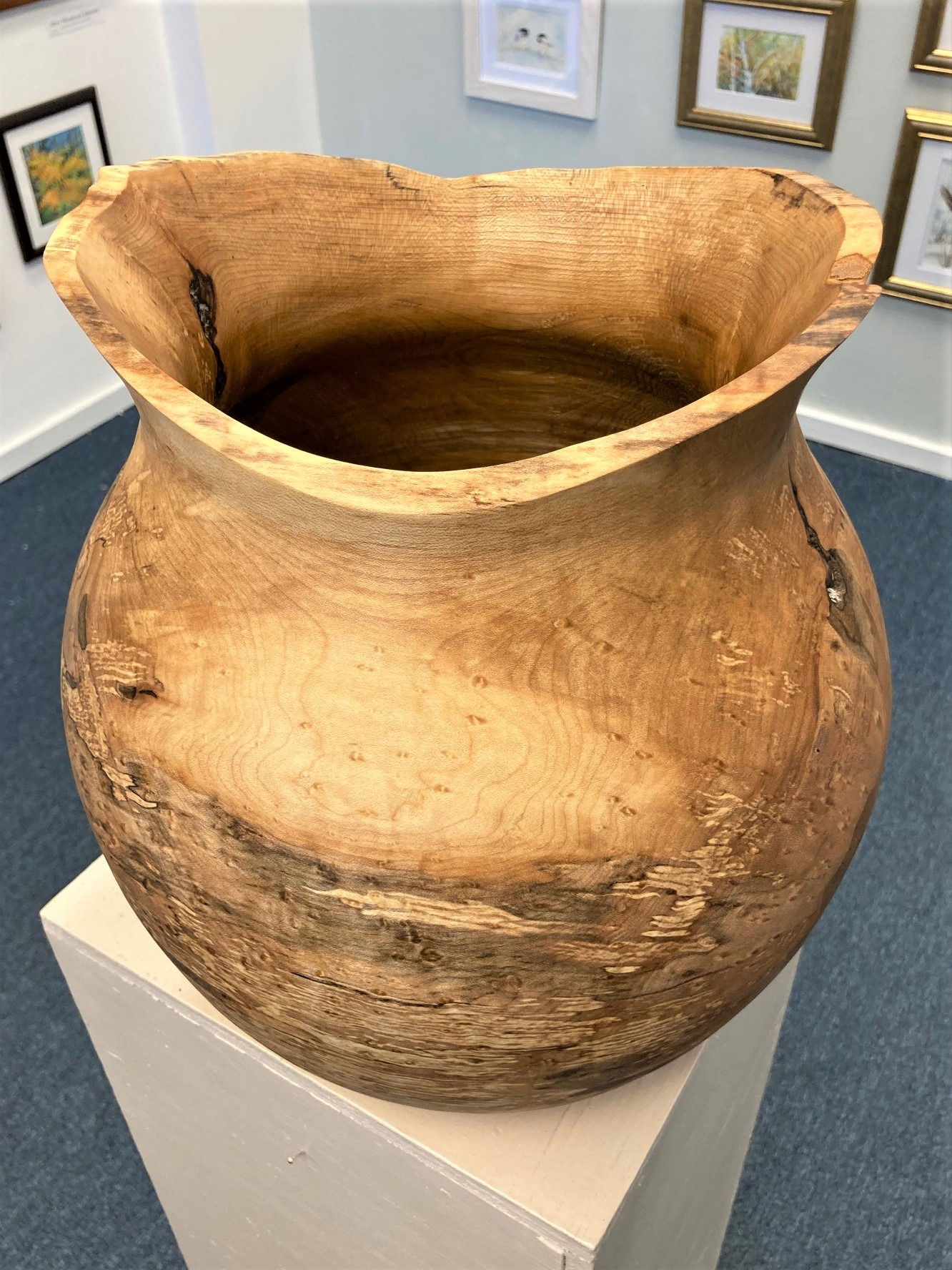 Sold - Large Birdseye Spalted Natural Edge Maple Vase