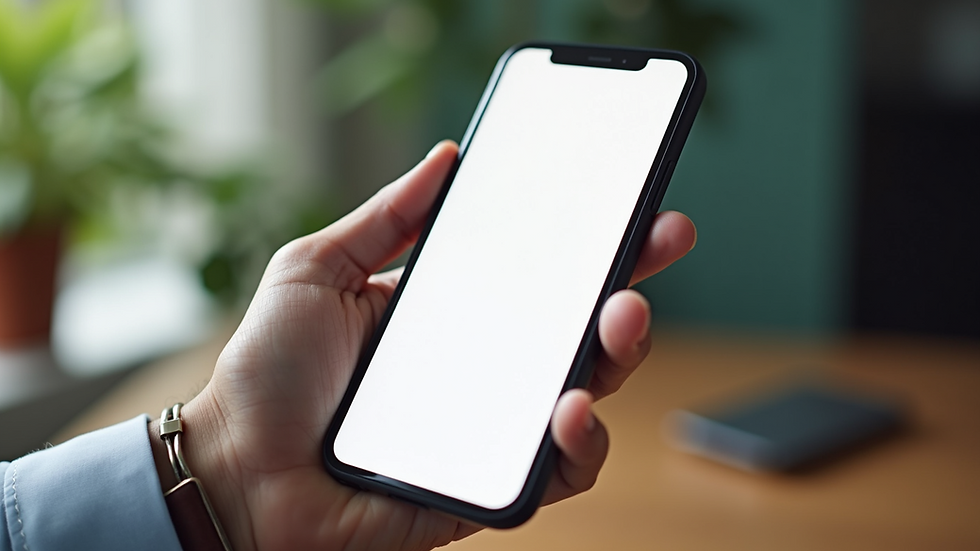 Close-up view of a smartphone displaying a clean, user-friendly landing page