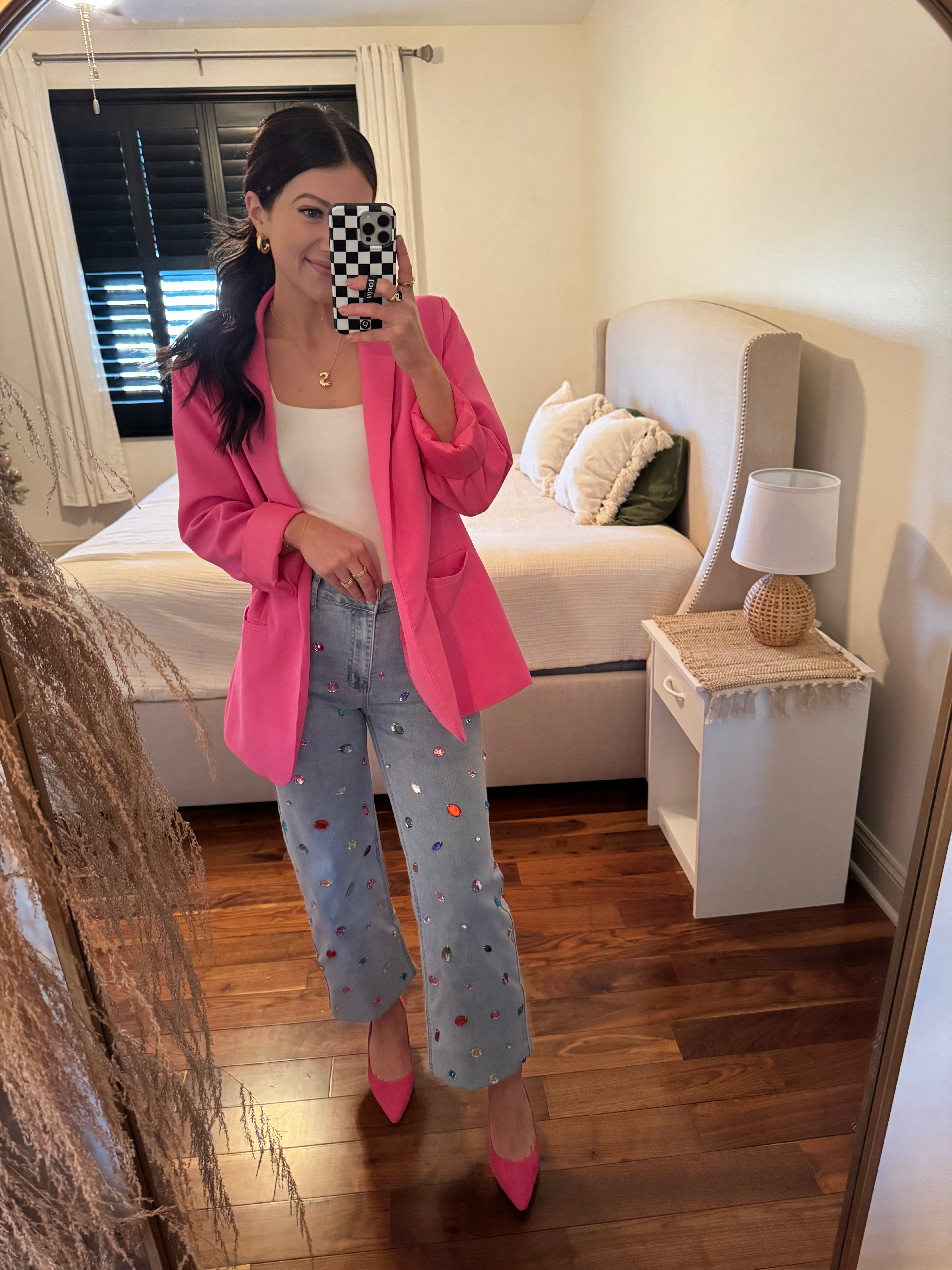 Bejeweled denim bottoms