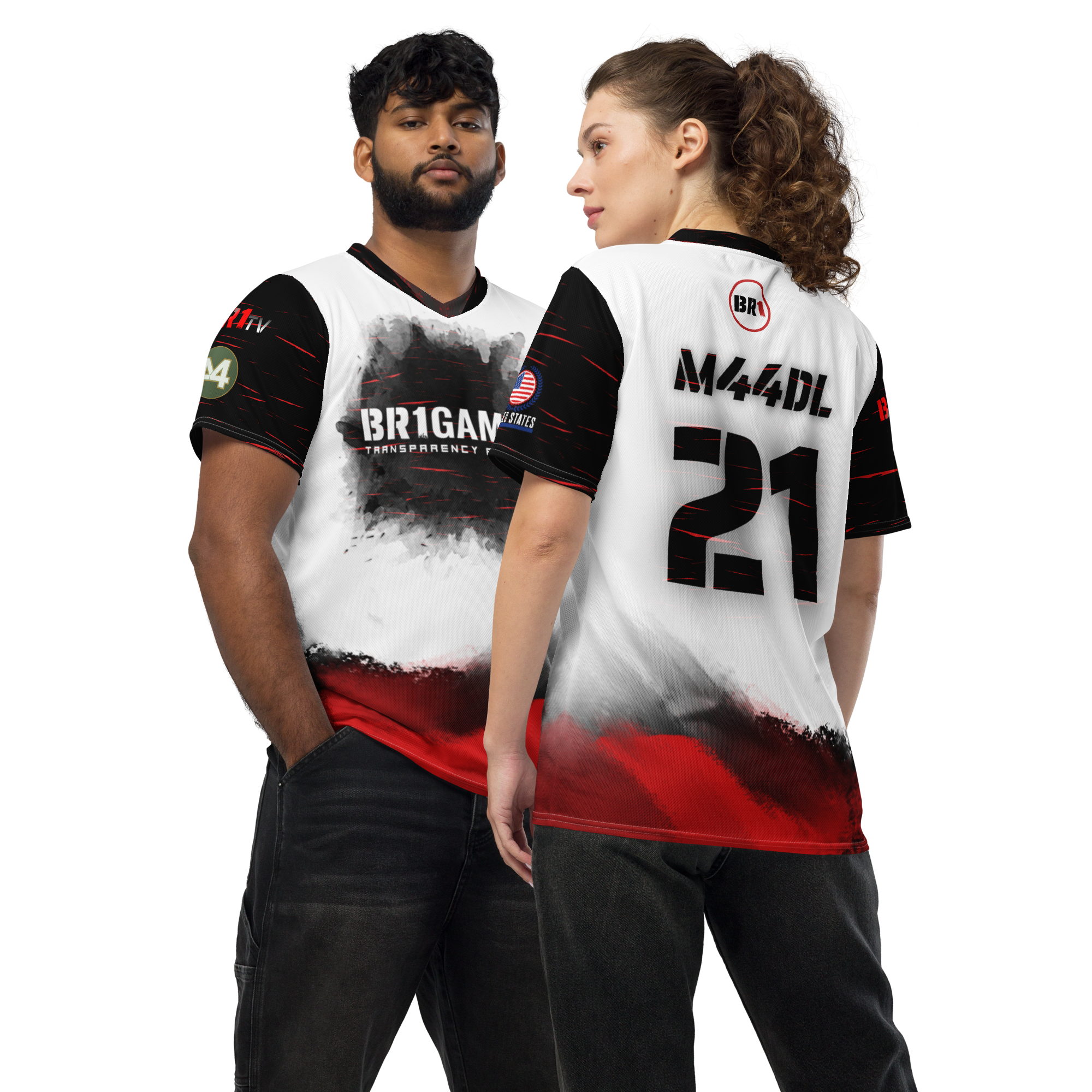 BR1 GAMING unisex CONTENT CREATOR Jersey M44DL WHITE