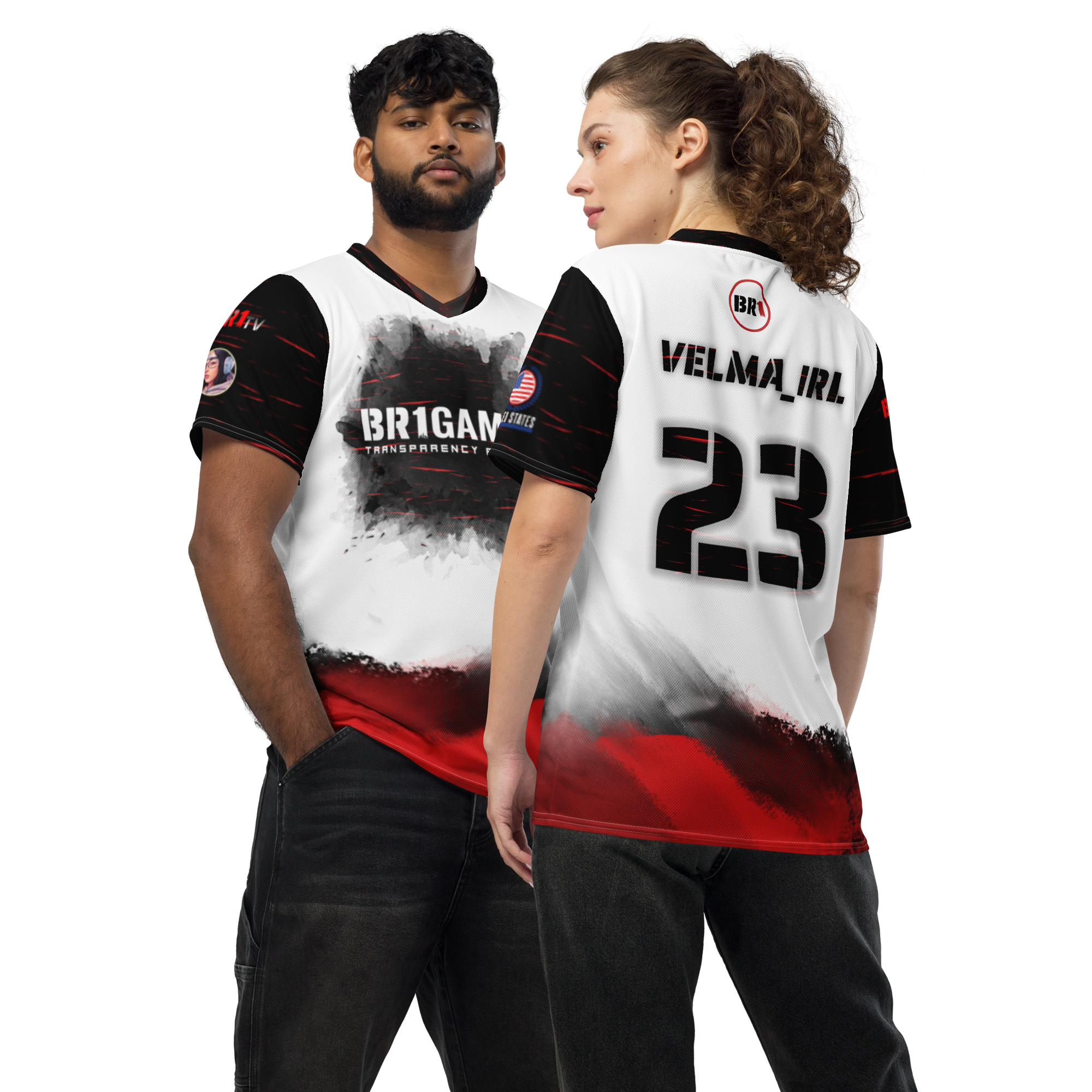BR1 GAMING unisex CONTENT CREATOR Jersey VELMA_IRL WHITE