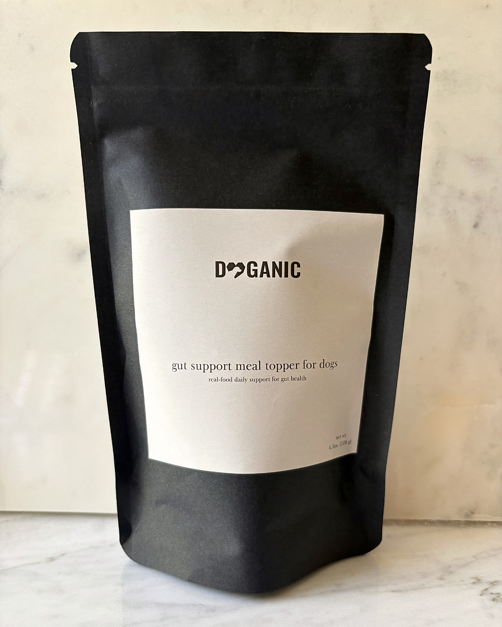 Thumbnail: Doganic gut support meal topper for dogs, 4.5oz bag, front label