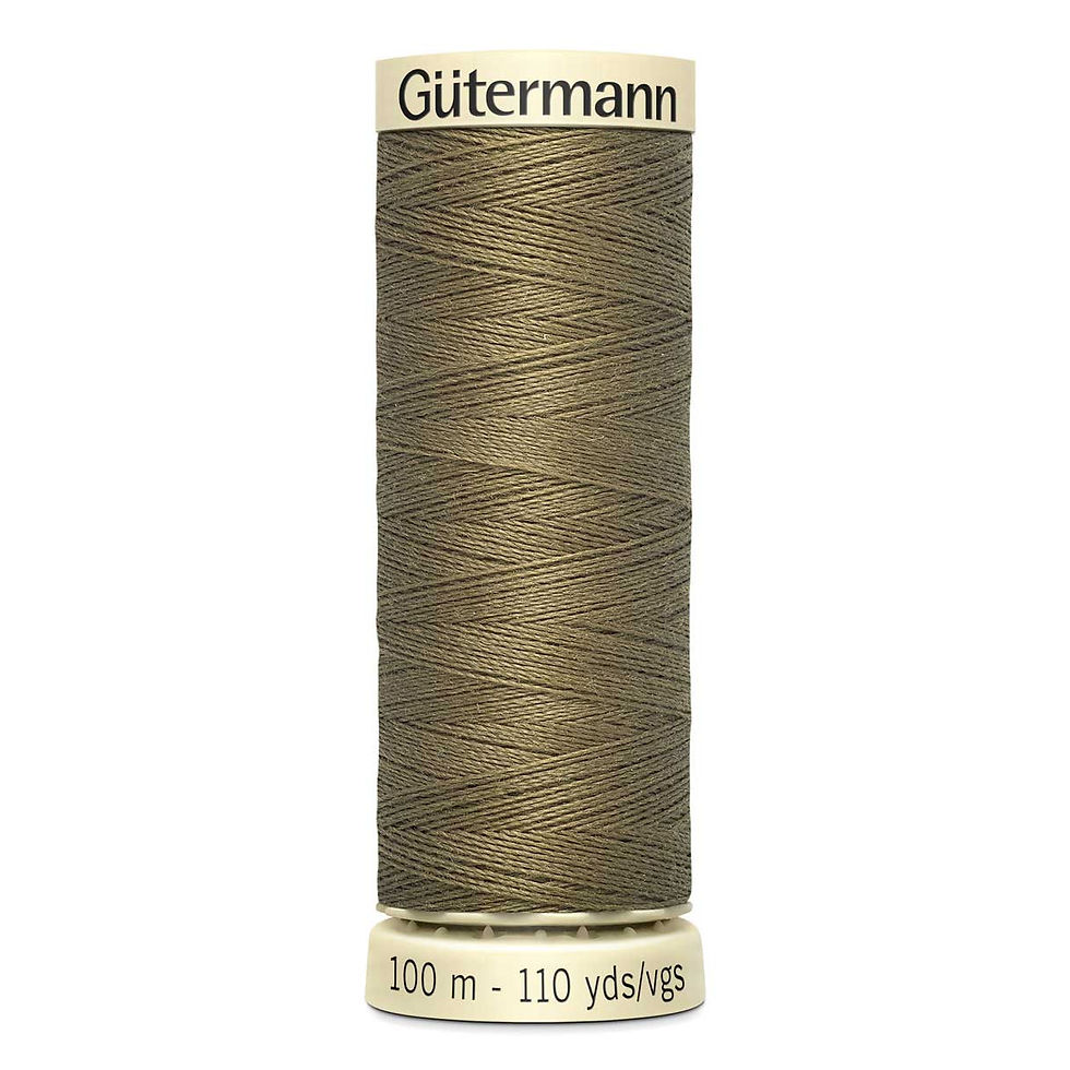 Gutermann 100m sewing thread in olive green Col 528