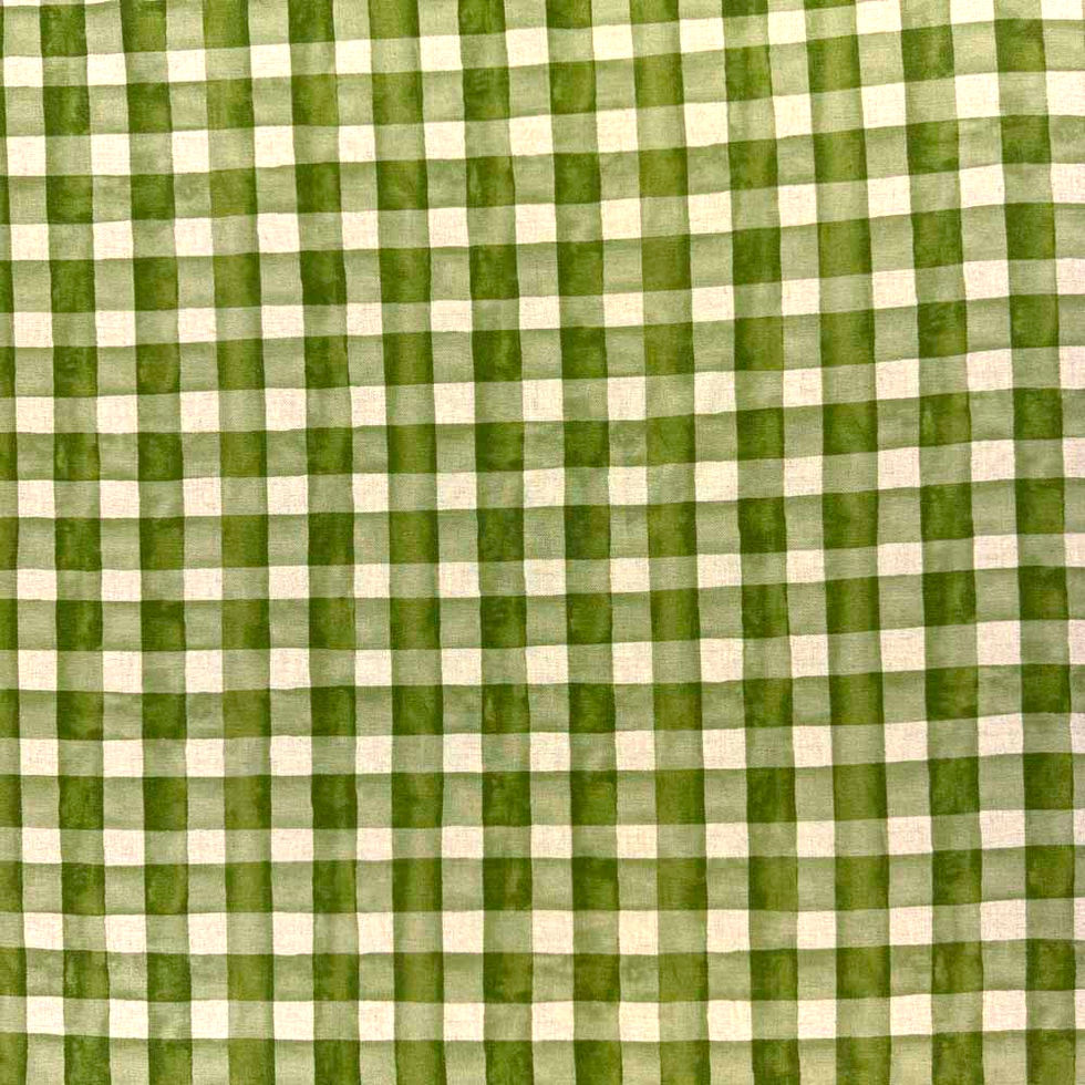 Kokka Japanese printed check linen cotton dress fabric