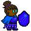 Cleric, animated, pixelated, shield shooting star, RPGLauncher