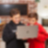 Kids on laptop