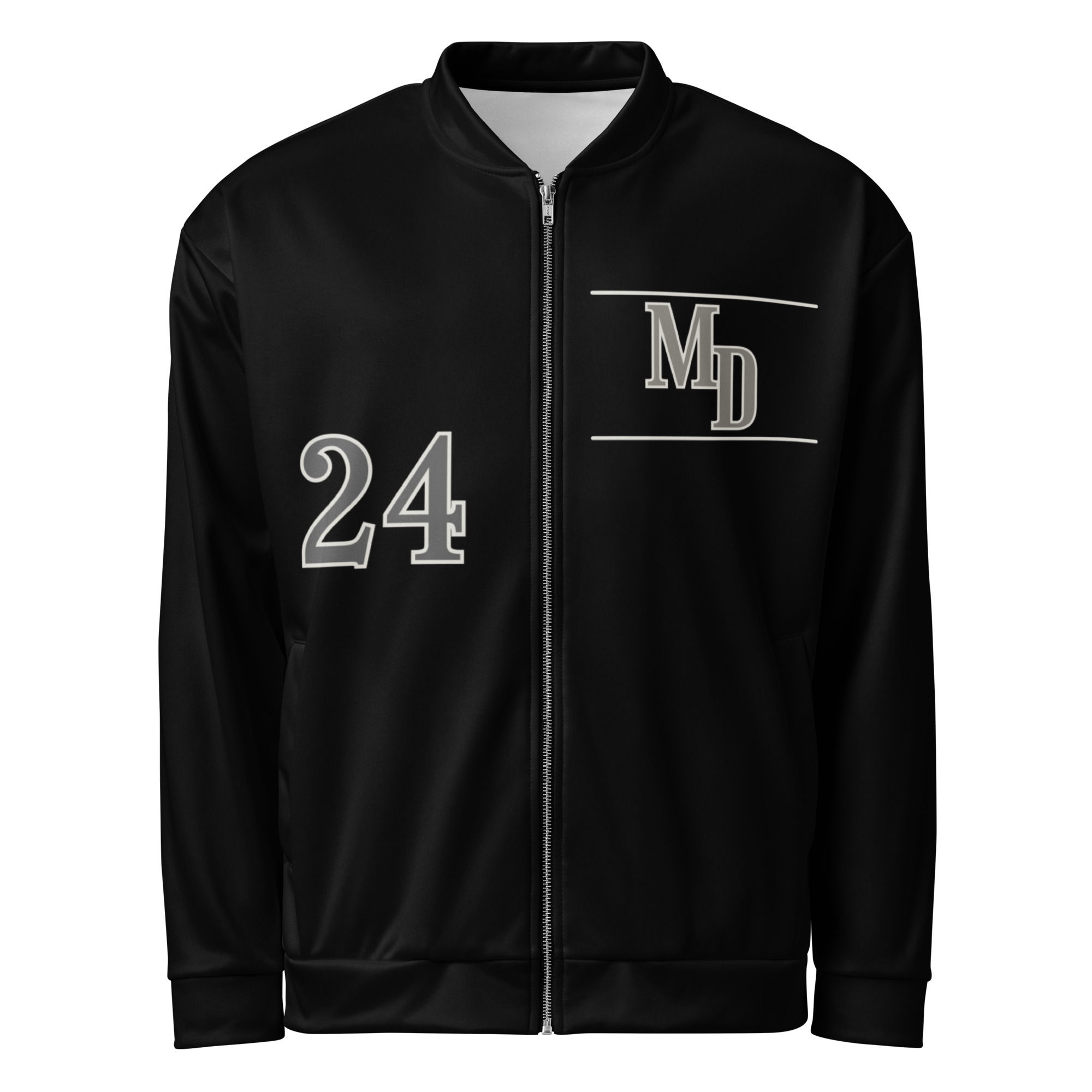 Black MD (Bird Graphic) Bomber Jacket