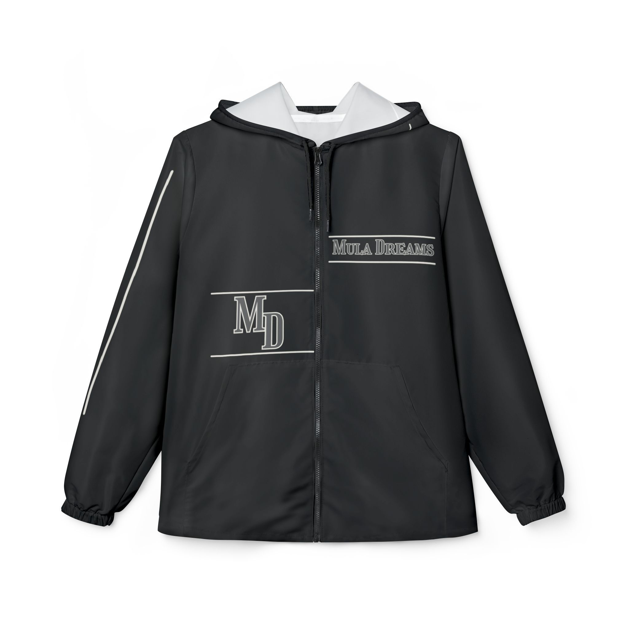 Black MD Windbreaker Jacket 