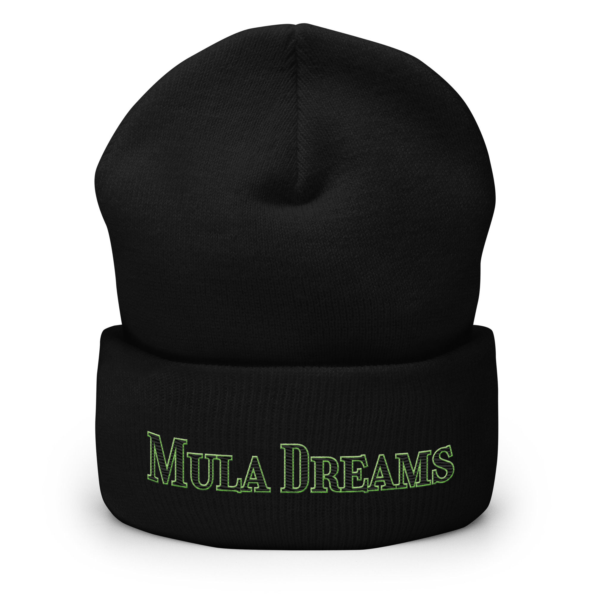 Black/Green Mula Dreams Cuffed Beanie