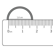 Régua medindo diâmetro de um anel