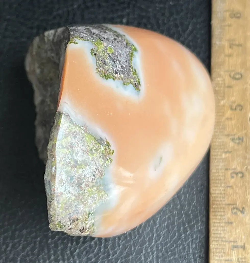 Thumbnail: Orange Datolite w Copper Flecks & Epidote - Franklin Jr Mine, Mich