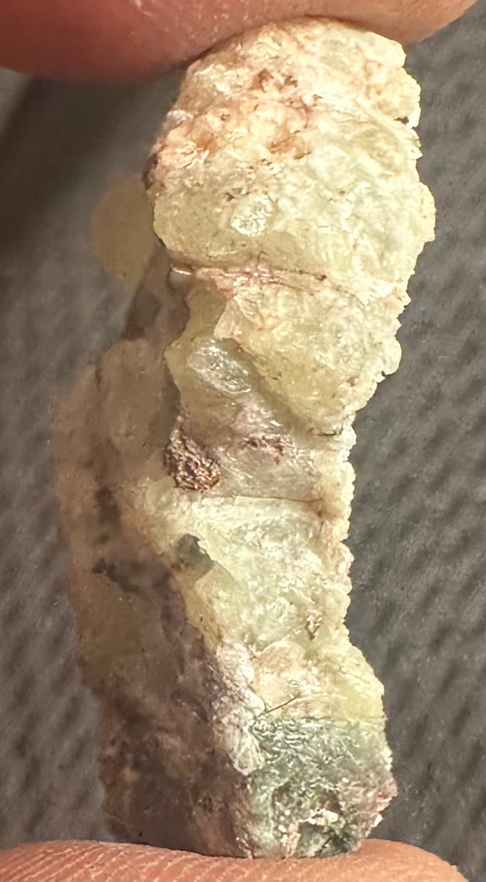 Thumbnail: Specimen of Green Prehnite Crystals w Copper - Iroquois Mine, Keweenaw, Michigan