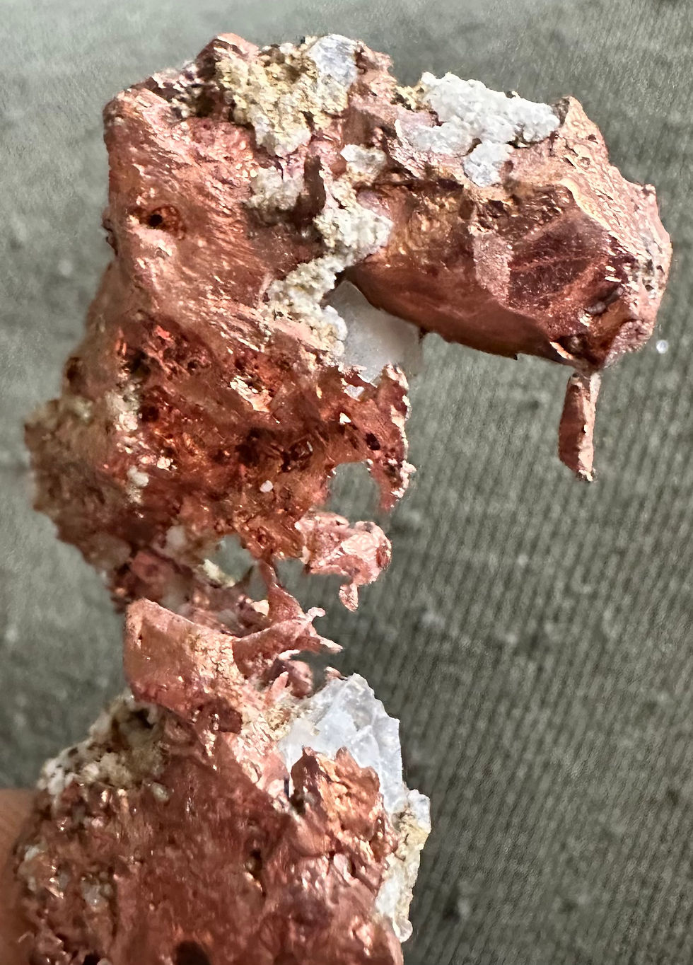 Thumbnail: Sharp Cryatallized Copper w Calcite Cryatals - Keweenaw, Michigan