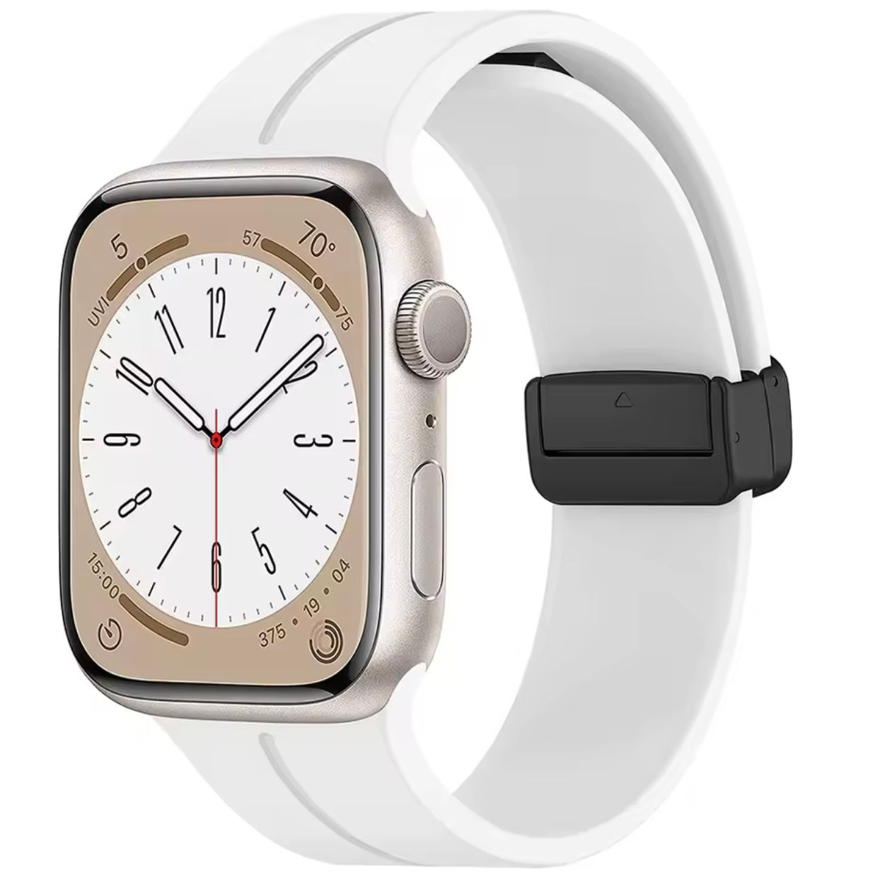 White Magnetic Buckle Sport Band