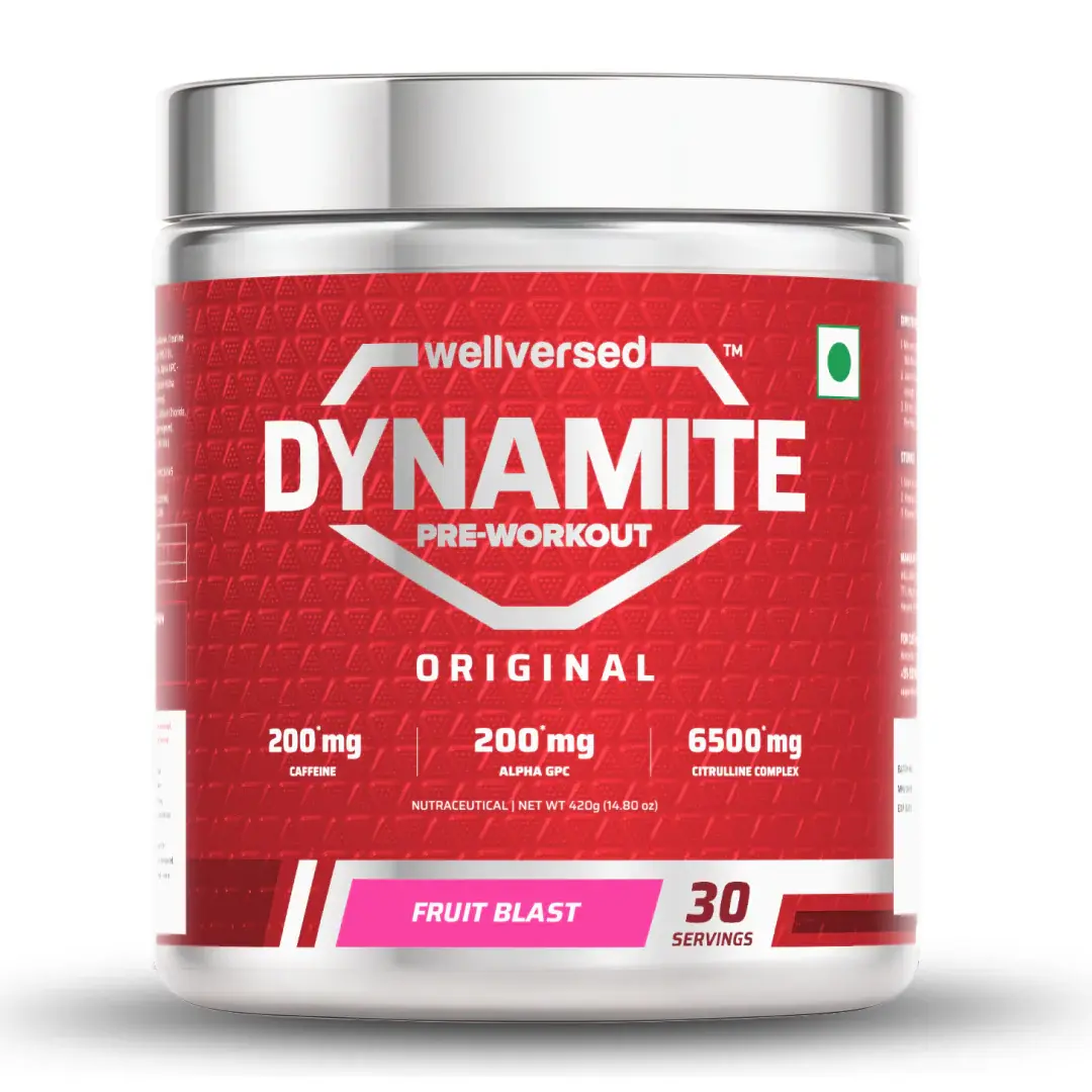 Dynamite Pre-Workout – 420g (30 Servings) Fruit Blast | Extreme Energy, Pump & S