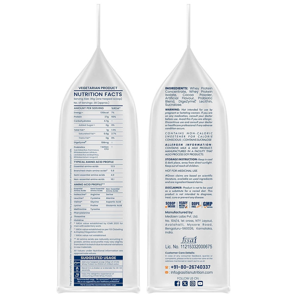 Thumbnail: AS-IT-IS Nutrition ATOM Whey Protein – 1 kg (Double Rich Chocolate)