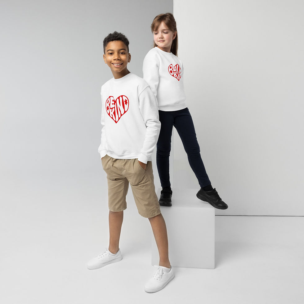 Thumbnail: Kids "Be Kind" Heart Sweatshirt – Cozy & Soft by Virtues4Kids