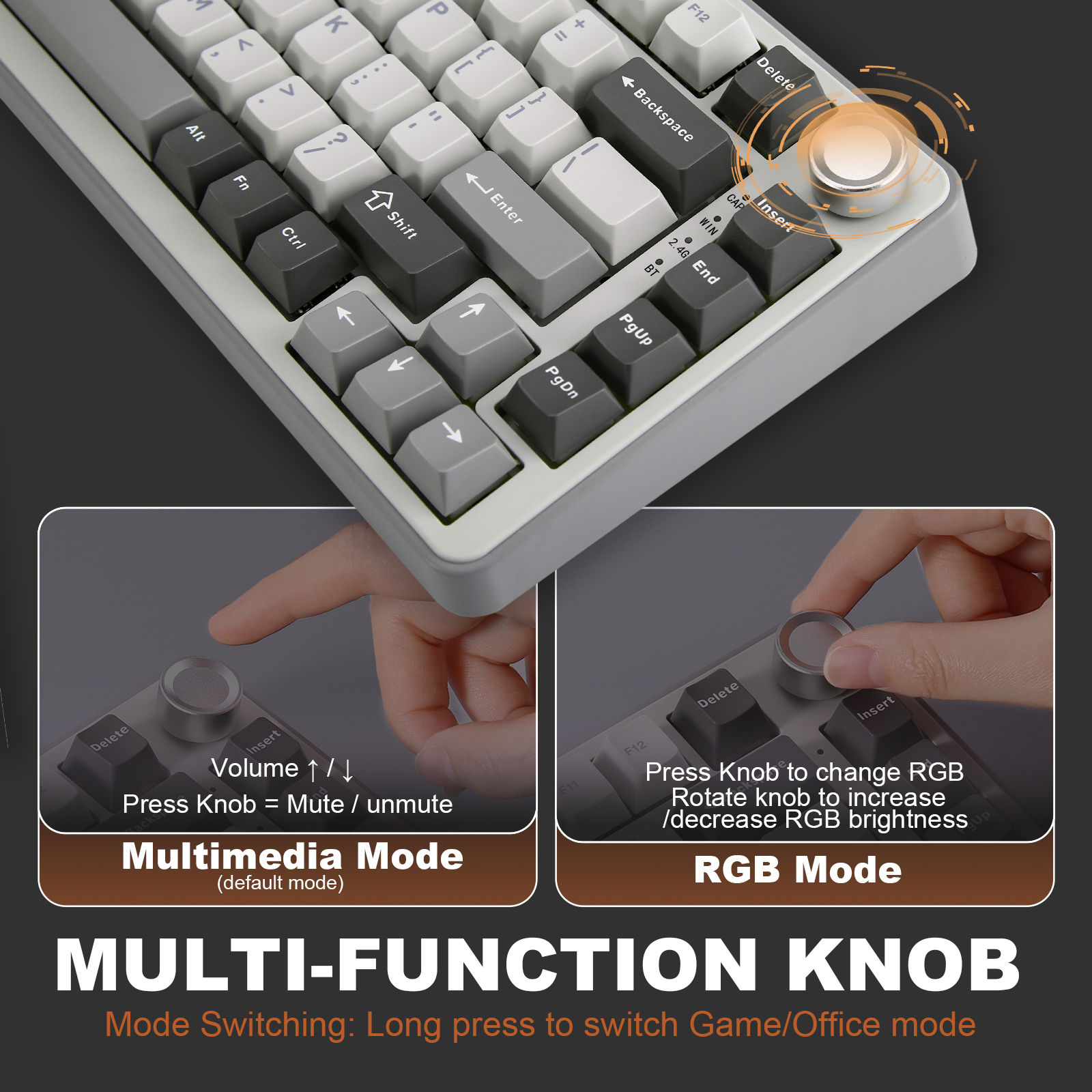 YUNZII B75 PRO 82-Key Wireless Mechanical Gaming Keyboard, Gasket Hot Swap Cust