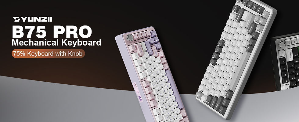 Thumbnail: YUNZII B75 PRO 82-Key Wireless Mechanical Gaming Keyboard, Gasket Hot Swap Cust