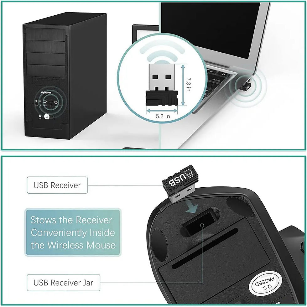 Thumbnail: HOMEFISH Vertical Mouse Ergonomic 2.4GHz Wireless Optical Mice 3 Adjustable DPI 