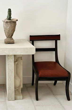 Pair of Van Thiel Chairs, seating, leather, klismos, furniture, side, accent, tastemaker shoppe