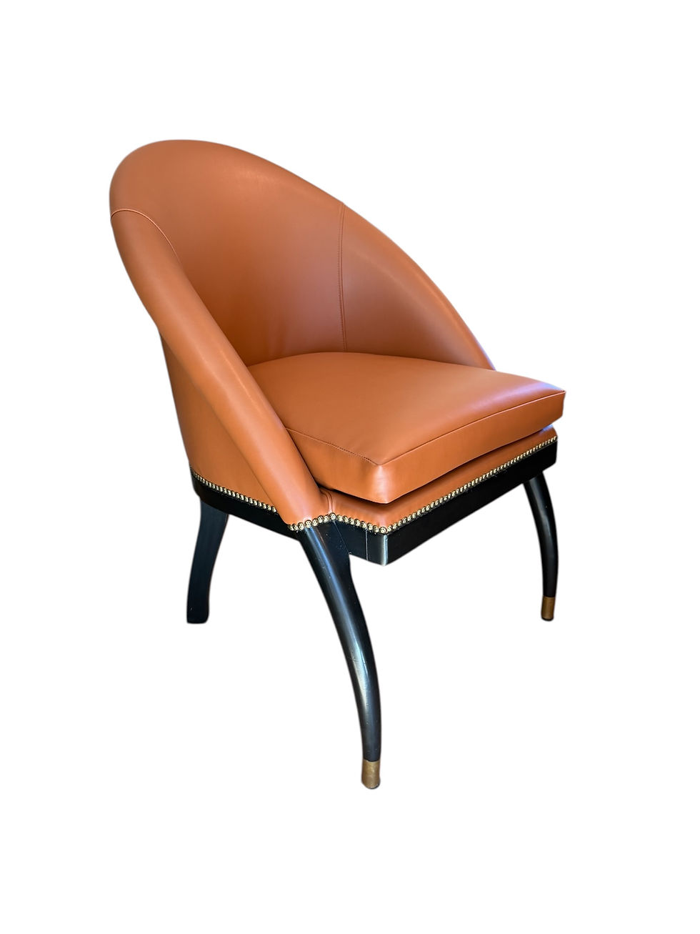 Thumbnail: Art Deco Style Side or Desk Chair with French Elitis Vinyl Fabric