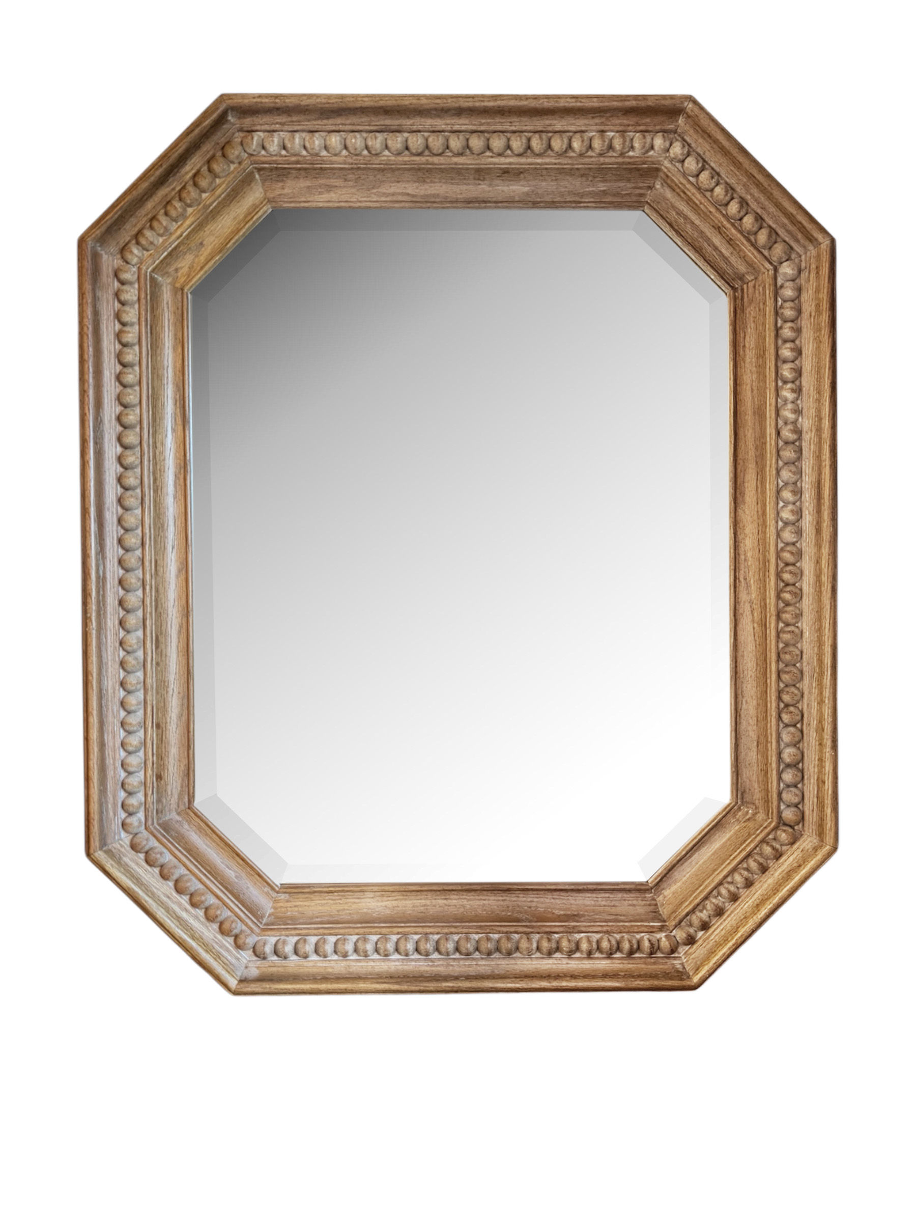 Large Octagonal Cerused-Oak Mirror