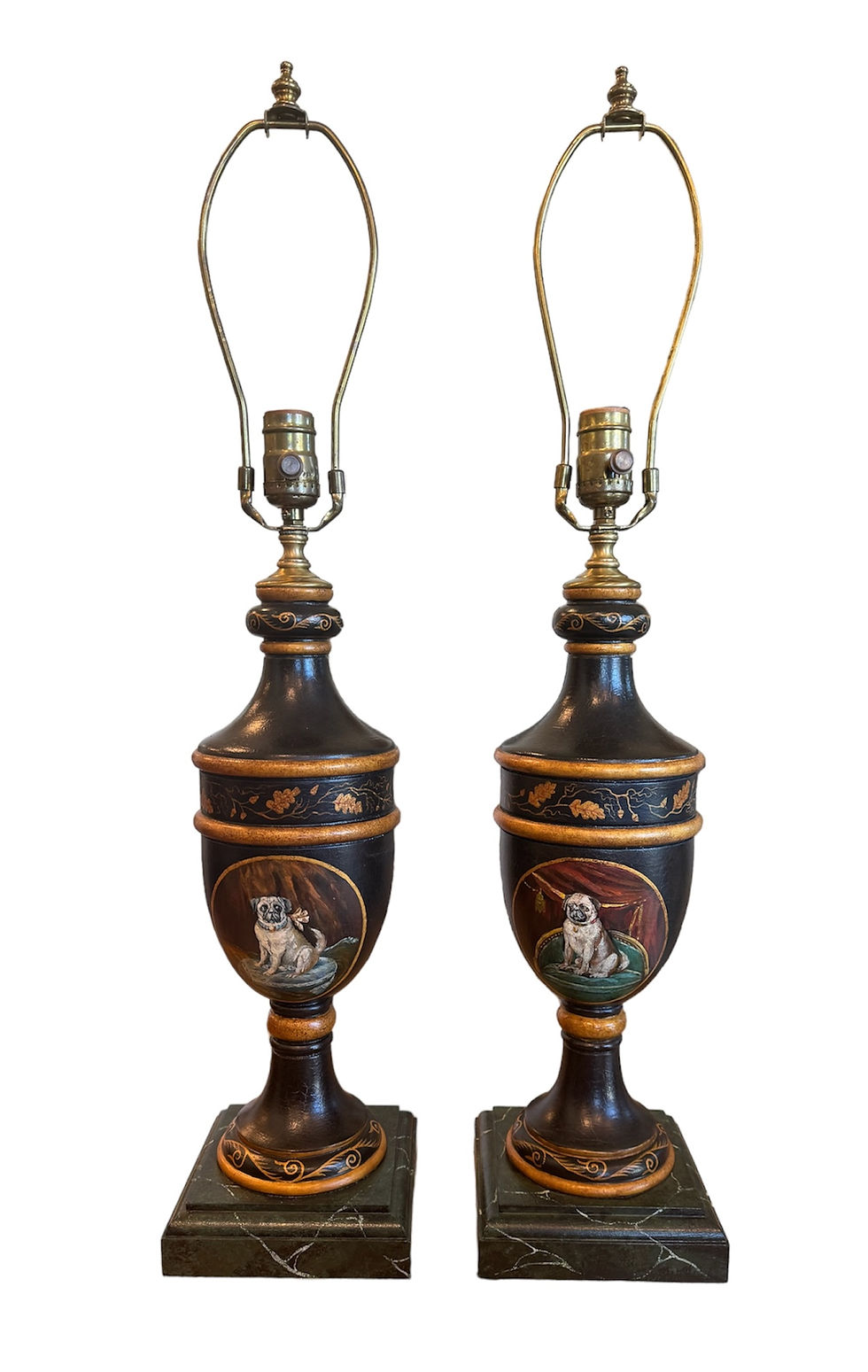 Pair of Pug Lamps