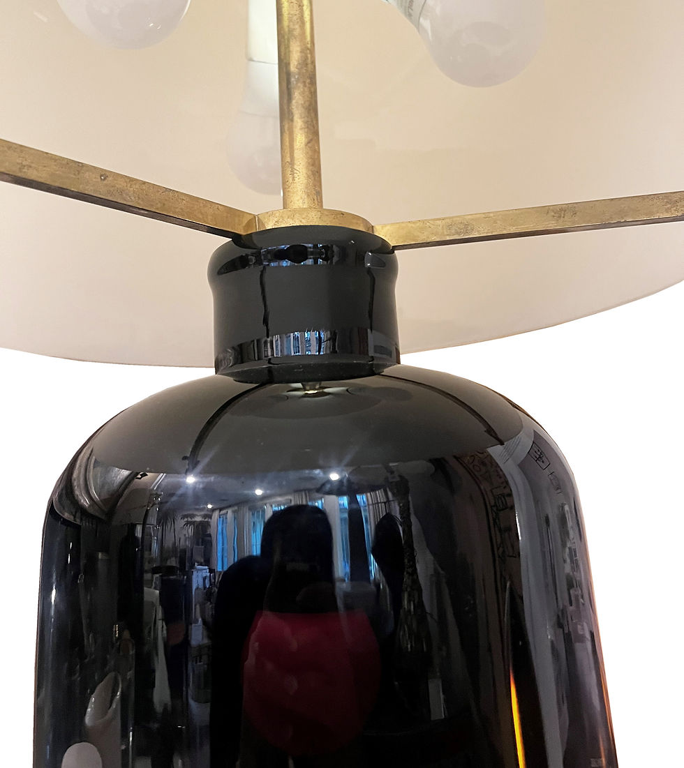 Thumbnail: Exclusive Pair of 1970's Italian Murano Glass Lamps, Made for a Swiss Ski Resort