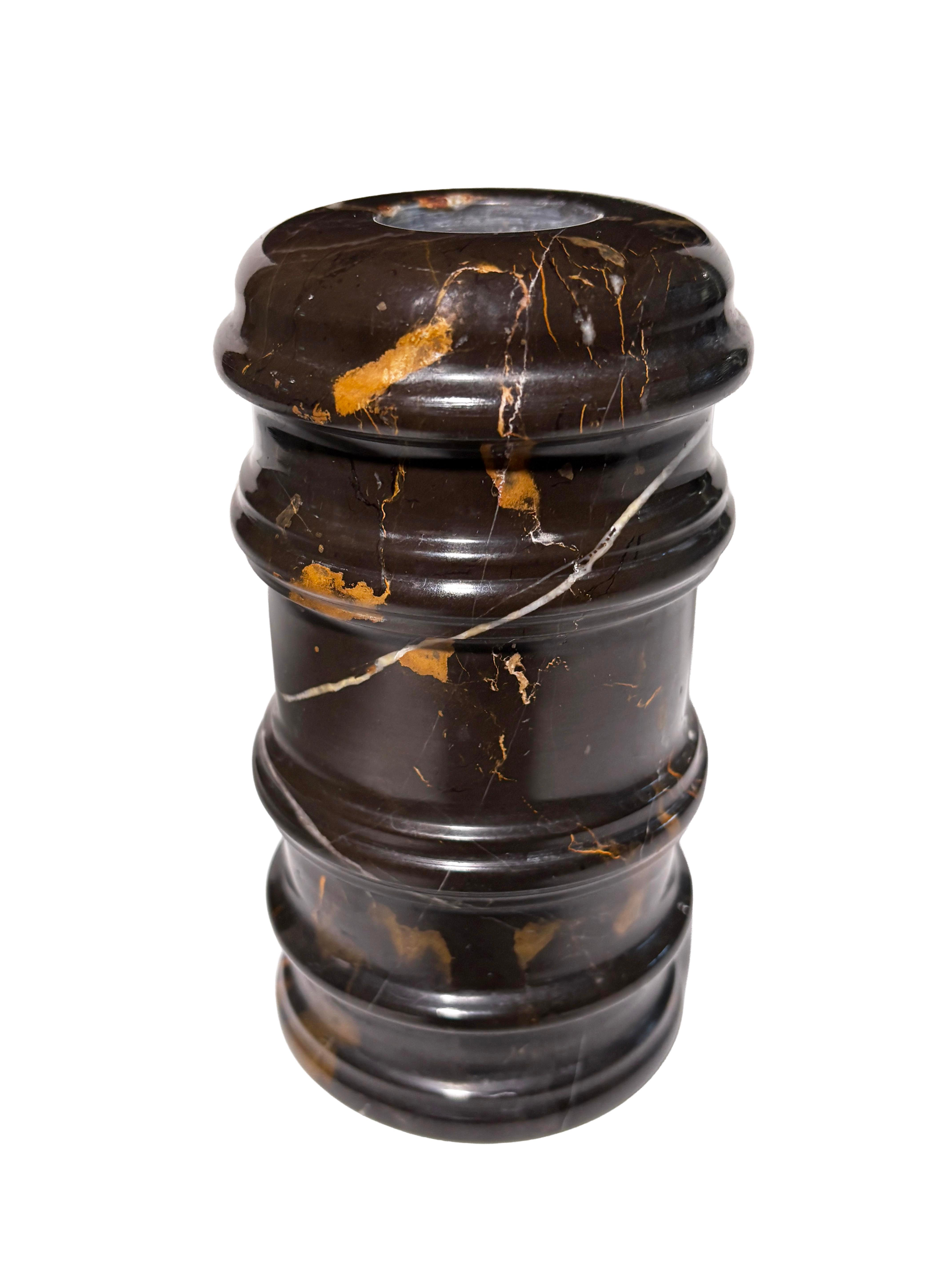 Italian Polished Portoro Marble Relic Accessory