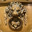 Thumbnail: Rare, Large Antique English Jardinière with Brass Etchings and Lion Heads