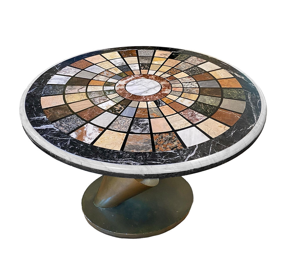 Thumbnail: Italian Grand Tour Marble Specimen Center Table with Cantilever Base