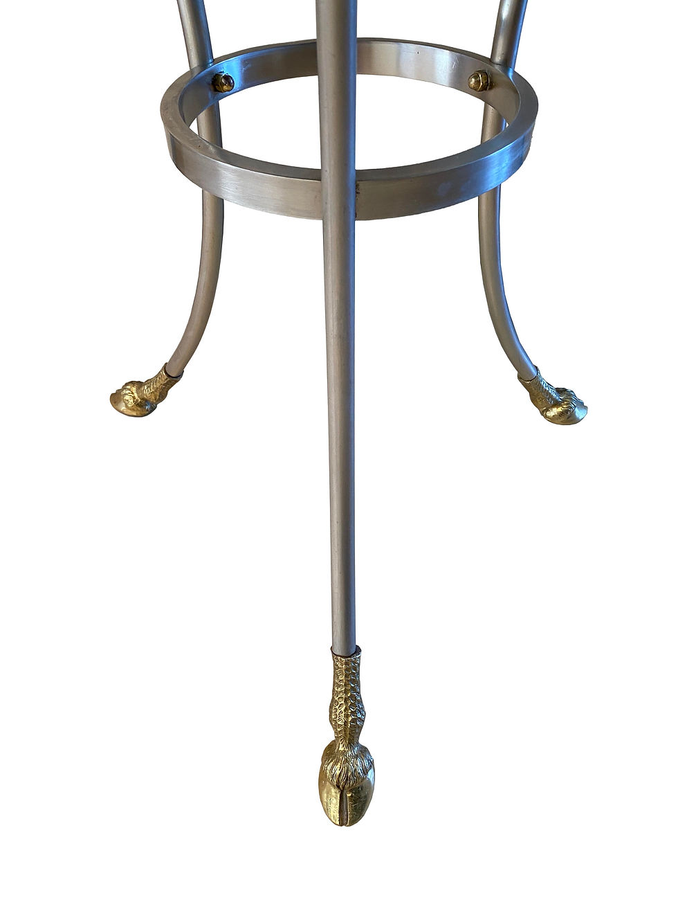 Thumbnail: Parisian Maison Jansen Style Metal & Brass Side Table with Black Marble Top