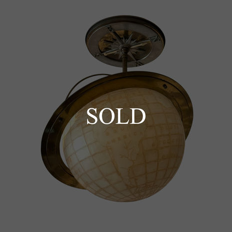 Beautiful Etched Glass & Brass Globe Chandelier, Lighting, ceiling light, home decor, art deco, modern, mid century, tastemaker shoppe