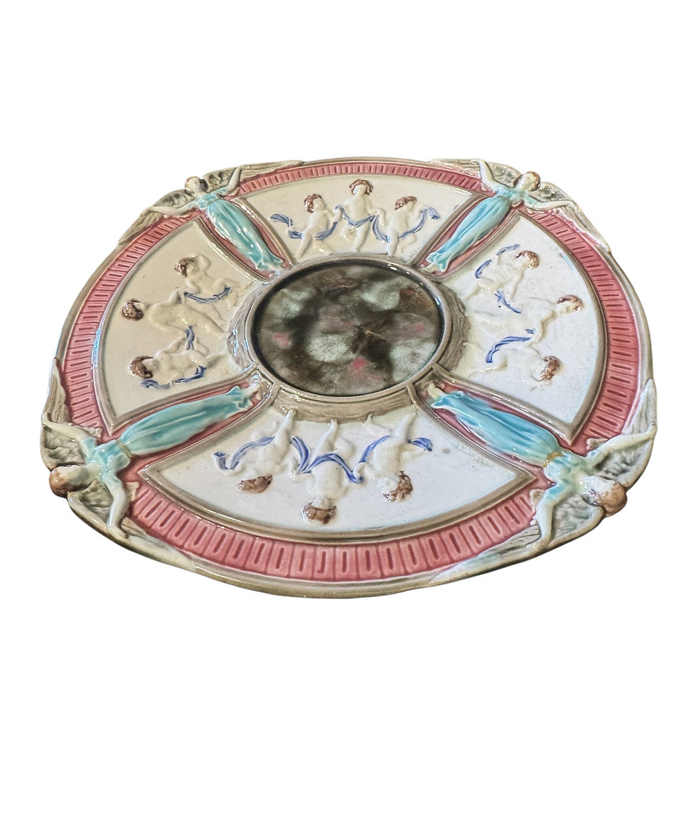 Wedgwood Majolica Argenta Cherub Plate Owned by Andre Leon Talley