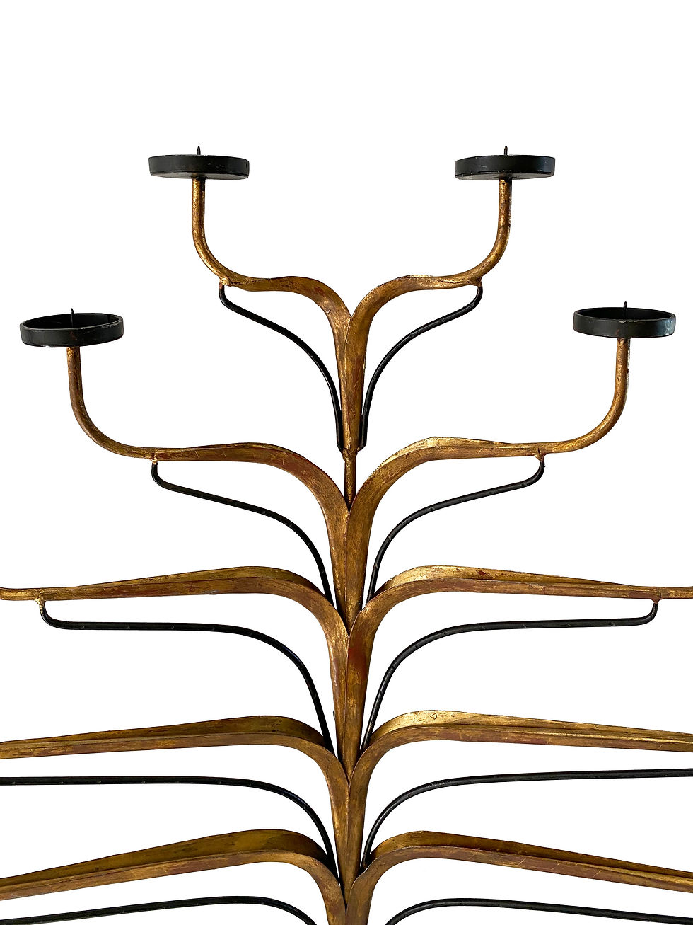 Thumbnail: Unique Pair of Large Metal Candle Sconces