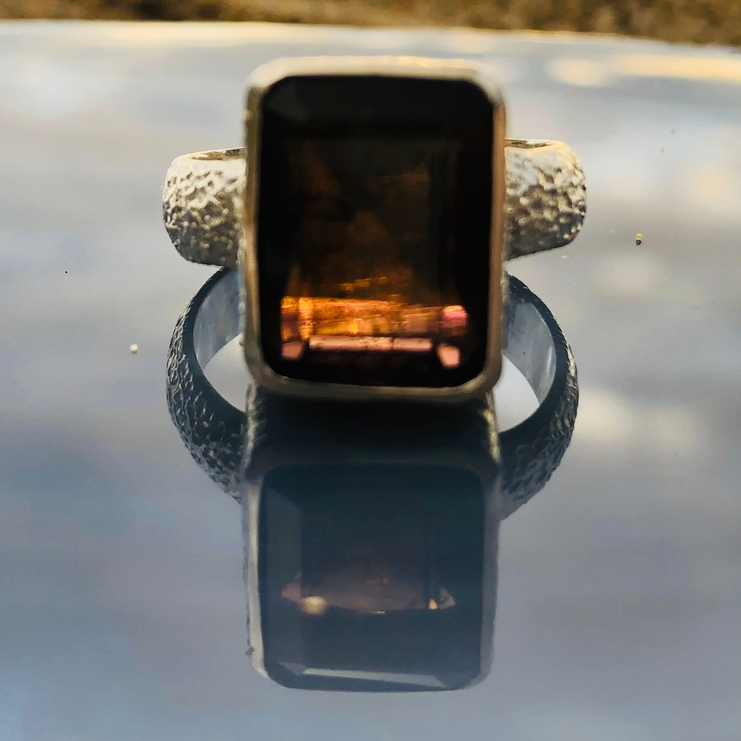 Large deep pink emerald cut tourmaline 8