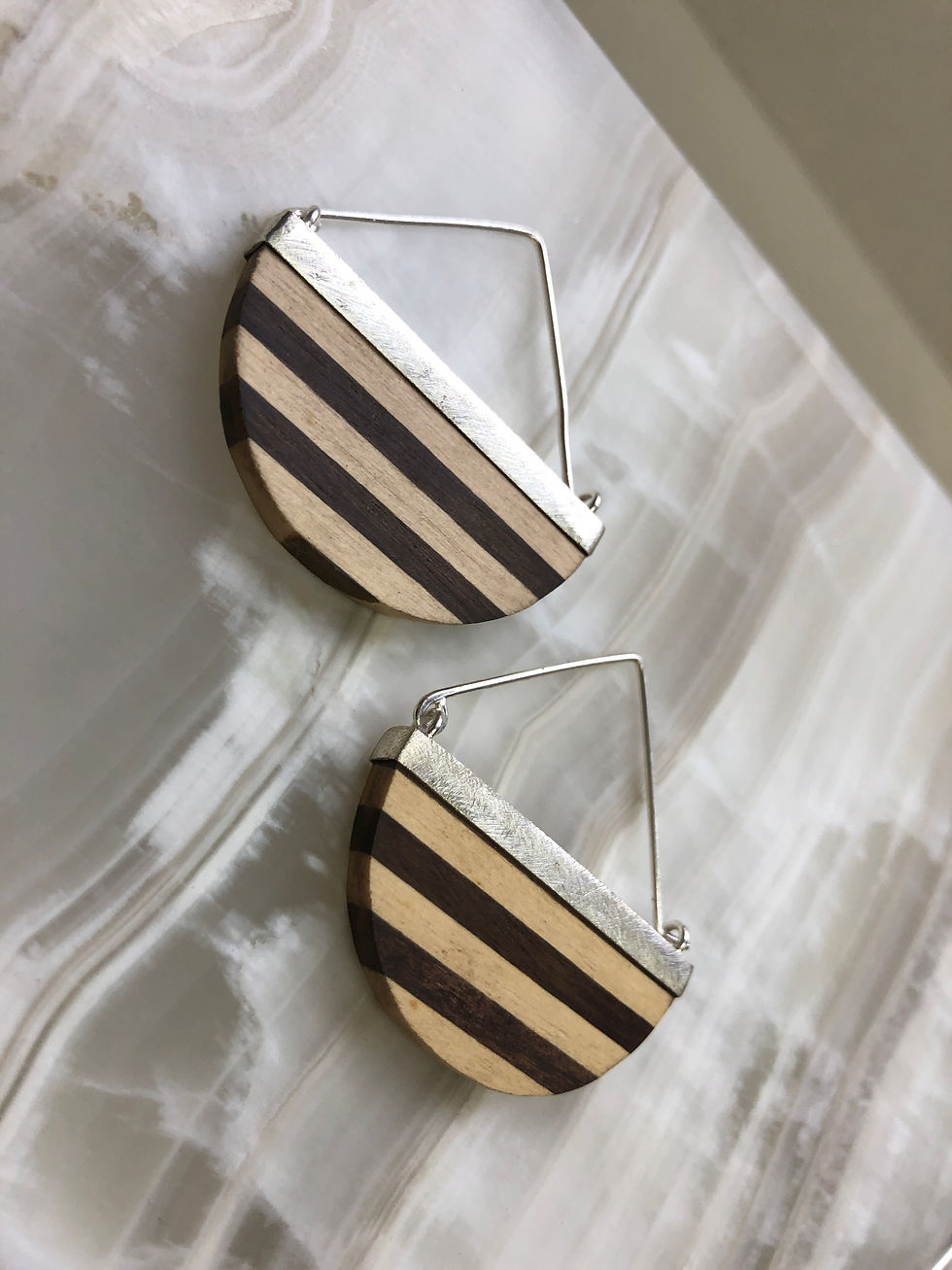 Thumbnail: Half moon Kayu earrings ~ Maple