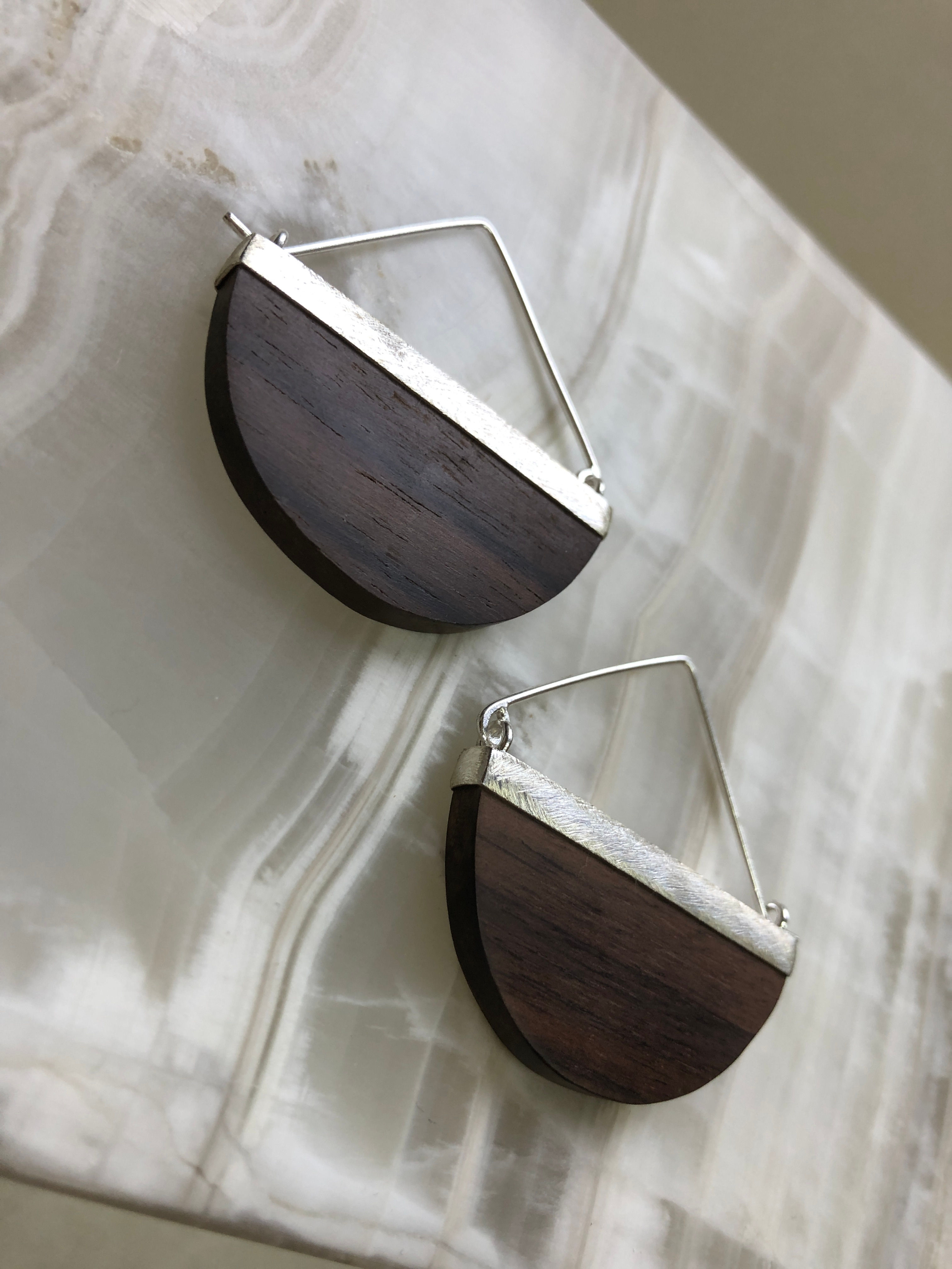 Half moon kayu earring~ Rosewood