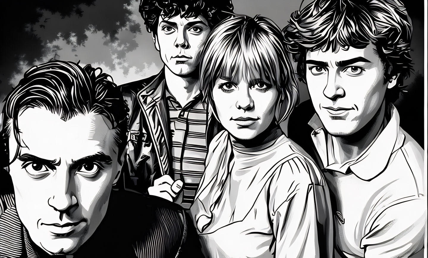 Talking Heads - pen, ink and watercolor