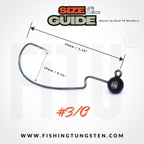 round jig head weedless tungsten size guide