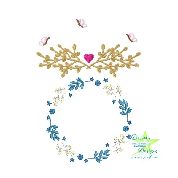 Miniature : Motifs de broderie machine, bordures et couronnes florales.