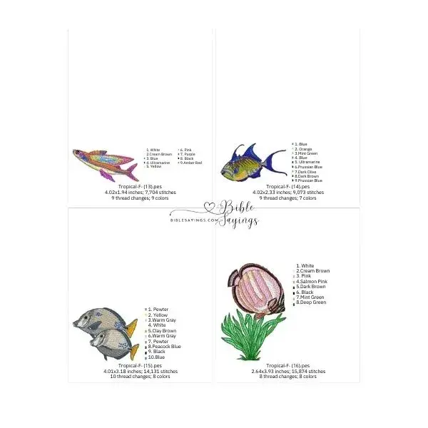 Miniature : Ensemble de 20 poissons tropicaux