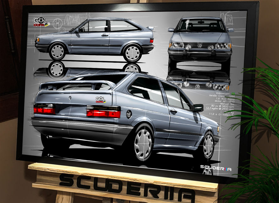 Miniatura: QUADRO DECORATIVO VOLKSWAGEN GOL COPA 1994 1.6 AP 80CV - COMPOSITION I