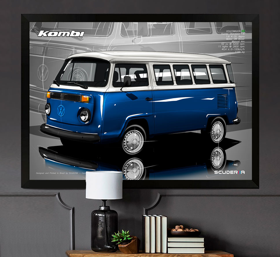Miniatura: QUADRO DECORATIVO VOLKSWAGEN KOMBI LUXO 1.6 1980/1990 - PERSPECTIVE