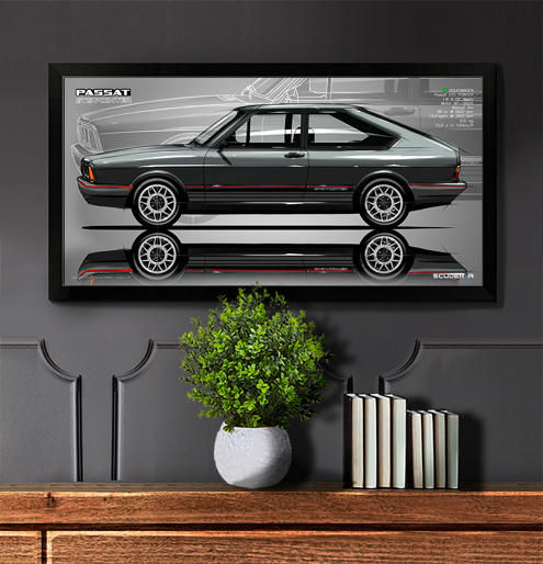 Miniatura: QUADRO DECORATIVO VOLKSWAGEN PASSAT GTS POINTER - SIDE STREET - Wide 87cm x 45cm