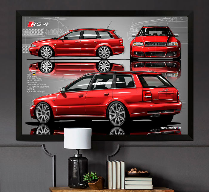 QUADRO DECORATIVO AUDI RS4 AVANT 2.7 V6 380cv B5 - COMPOSITION I