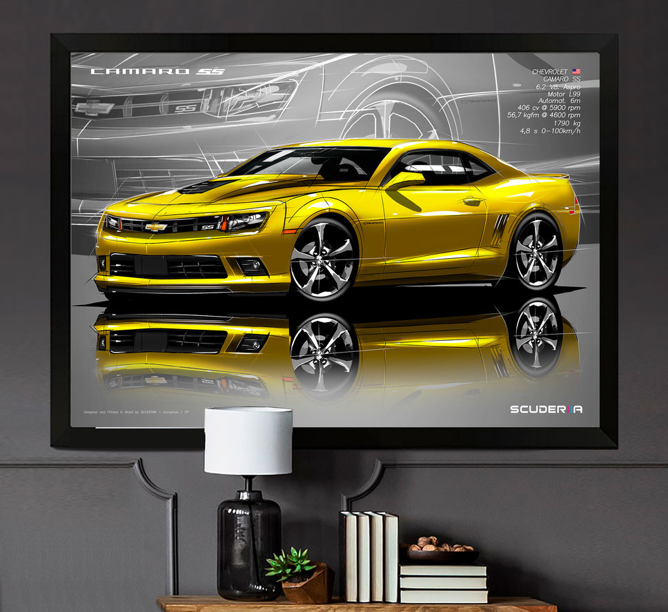 Miniatura: QUADRO DECORATIVO CHEVROLET CAMARO SS 6.2 V8 406cv 2013-2016 - PERSPECTIVE