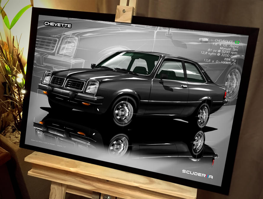 Thumbnail: QUADRO DECORATIVO CHEVROLET CHEVETTE COUPE (PONTIAC) - PERSPECTIVE