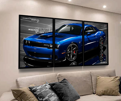 QUADRO DECORATIVO DODGE CHALLENGER SRT HELLCAT 6.2 V8